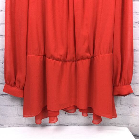 Bisou Bisou Peplum Elastic Waist Crochet Lace Pleated Round Neck Sheer Blouse 3X - Picture 3 of 16